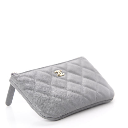 Chanel Caviar Quilted Small Cosmetic Case Grey 3 of 6