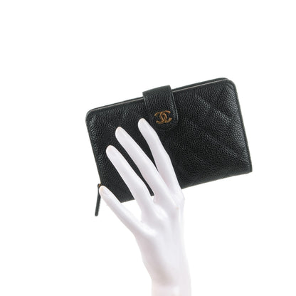 Chanel Caviar Quilted Zipped Pocket Wallet Black 2 of 8