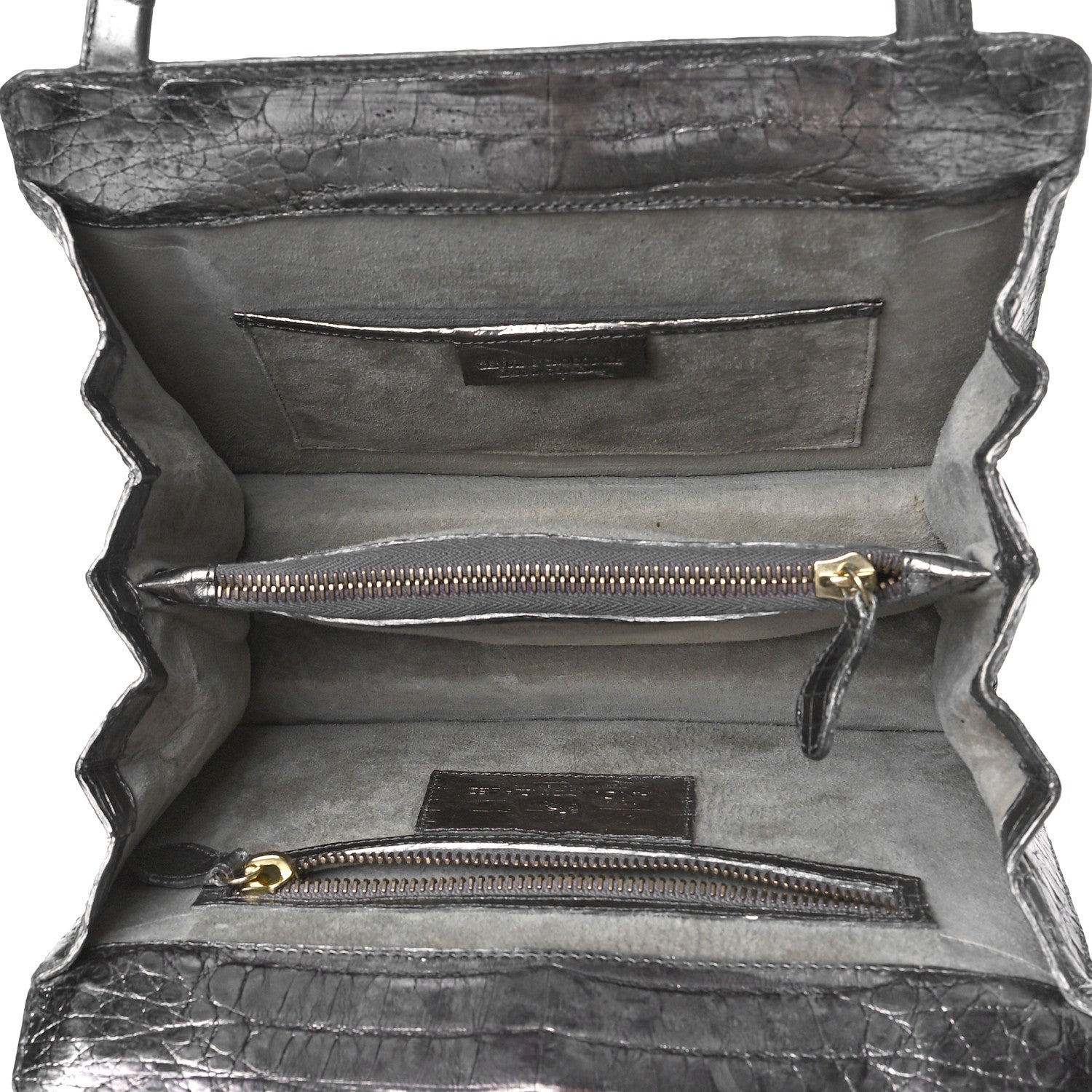 Nancy Gonzalez Metallic Crocodile Butterfly Bag Anthracite 5 of 9