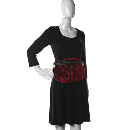 Gucci GG Monogram Velvet Belt Bag Red Cipria 2 of 14