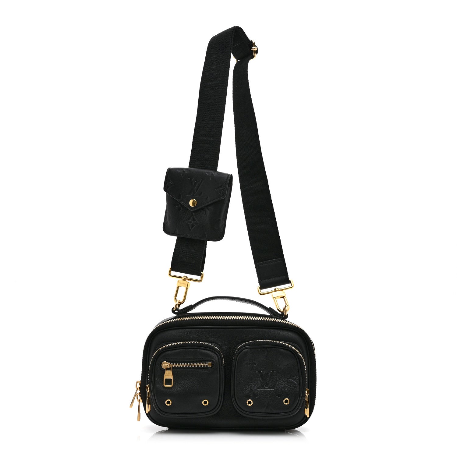 Louis Vuitton Calfskin Monogram Embossed Utility Crossbody Black 1 of 9