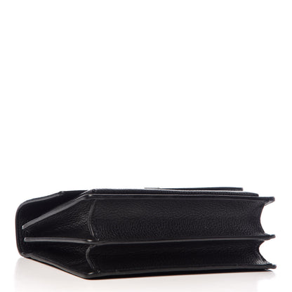 Saint Laurent Grained Calfskin Medium Monogram Sunset Satchel Black 4 of 9