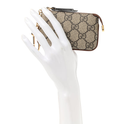 Gucci GG Supreme Monogram Key Case Beige Ebony Cuir 2 of 8