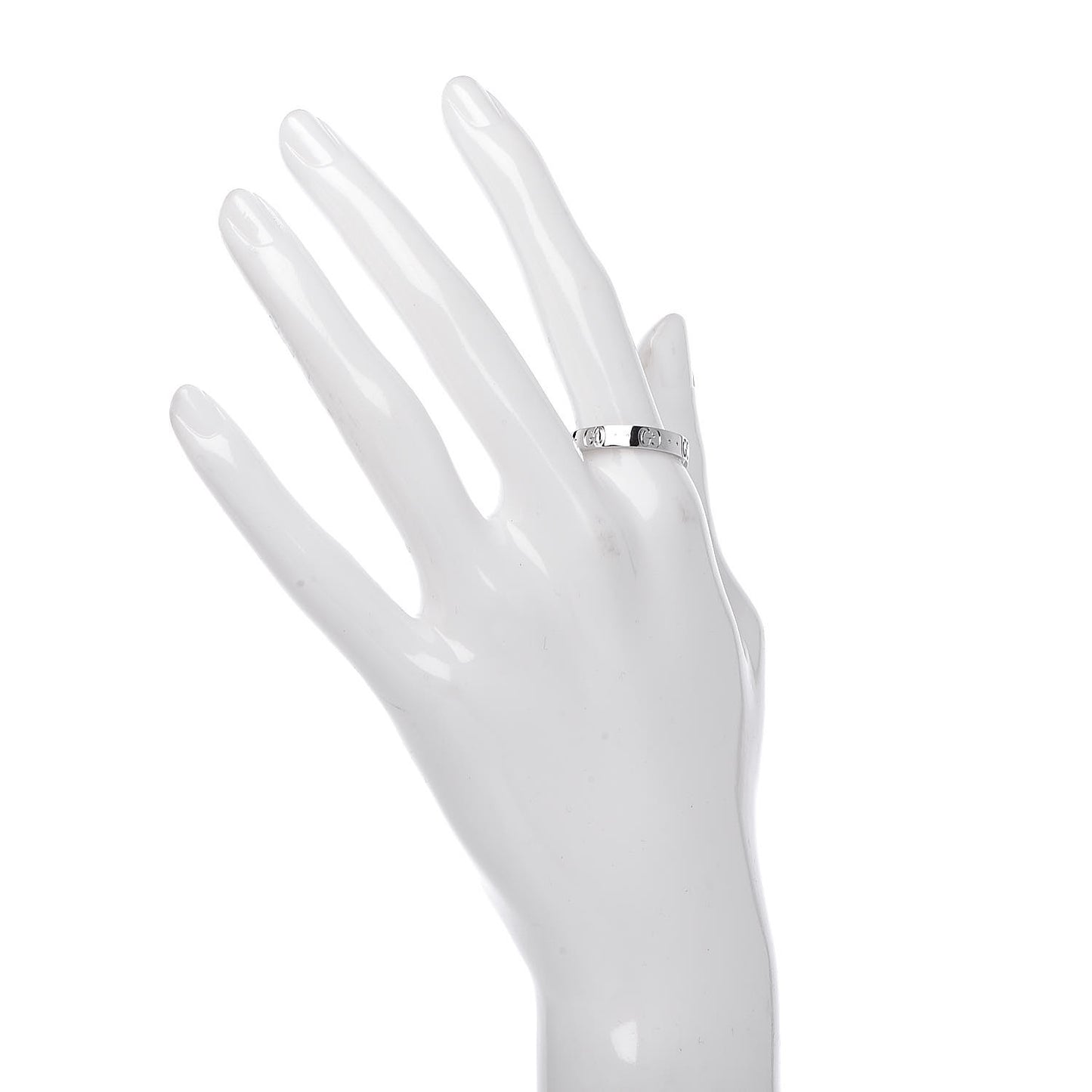18K White Gold 4mm Icon Thin Band Ring 63 10.25