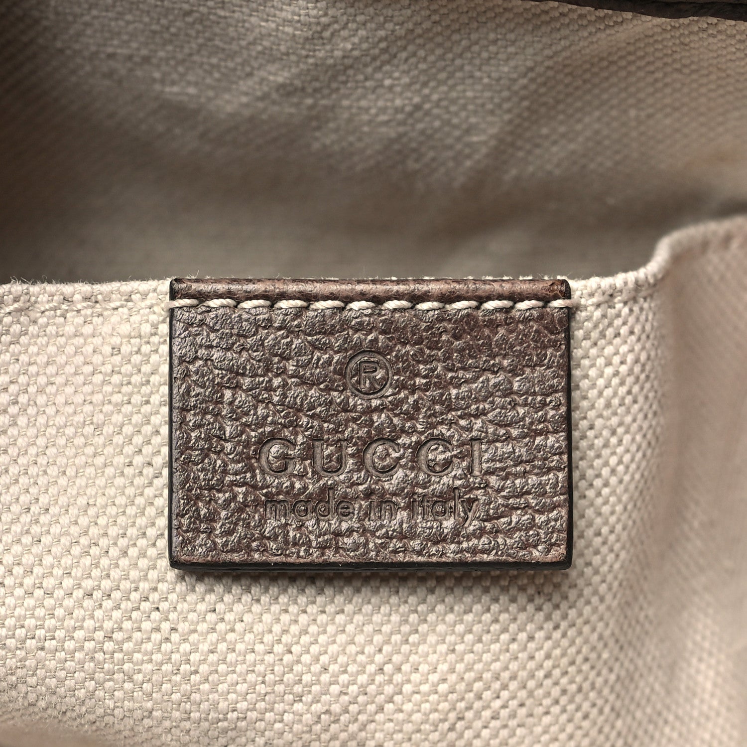 Gucci GG Supreme Monogram Neo Vintage Drawstring Bucket Backpack Beige New Acero Crop 6 of 13