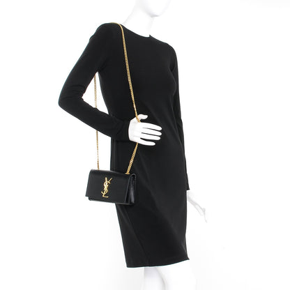 Saint Laurent Grain De Poudre Small Monogram Kate Satchel Black 2 of 7
