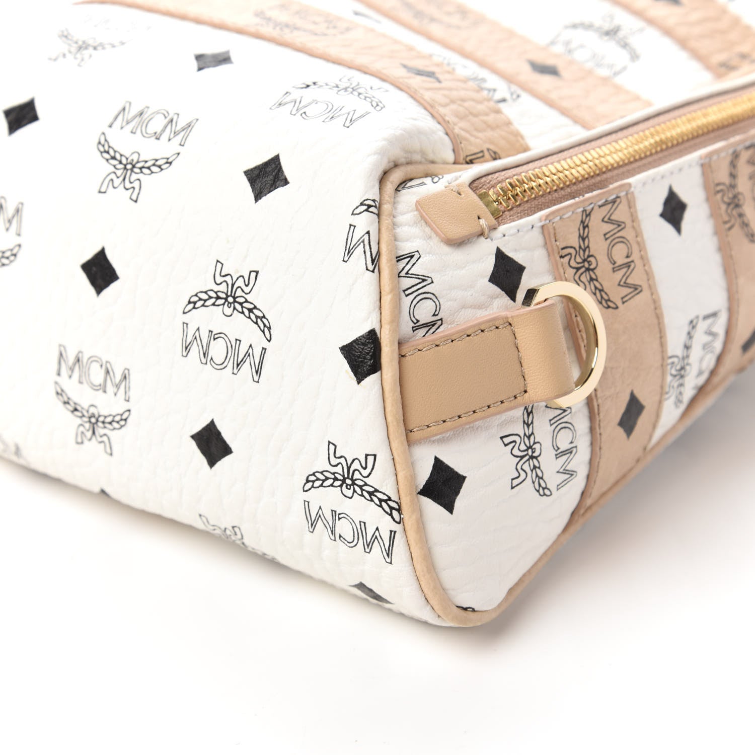 MCM Visetos Spot Medium Sling Bag Beige White 6 of 8