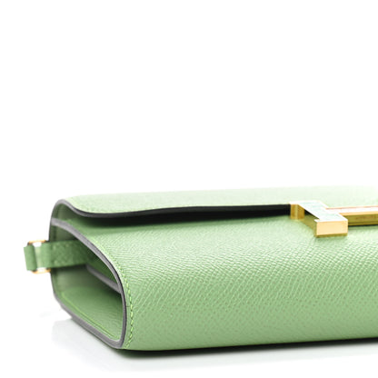 Hermes Epsom Alligator Lizard Constance Wallet To Go Vert Criquet Cactus Beige Sable Ombre 5 of 8
