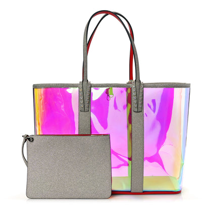Christian Louboutin PVC Spikes East West Cabata Tote Glitter Sunset 2 of 12