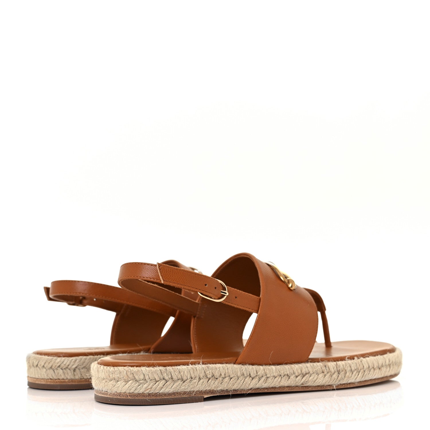 Hermes Goatskin Eloise Espadrille Sandals 38 Beige Doré 4 of 9