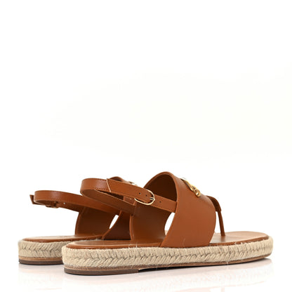 Hermes Goatskin Eloise Espadrille Sandals 38 Beige Doré 4 of 9