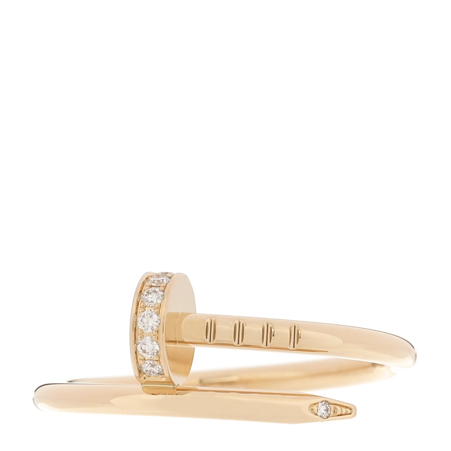18K Yellow Gold Diamond Small Juste Un Clou Ring 52 6