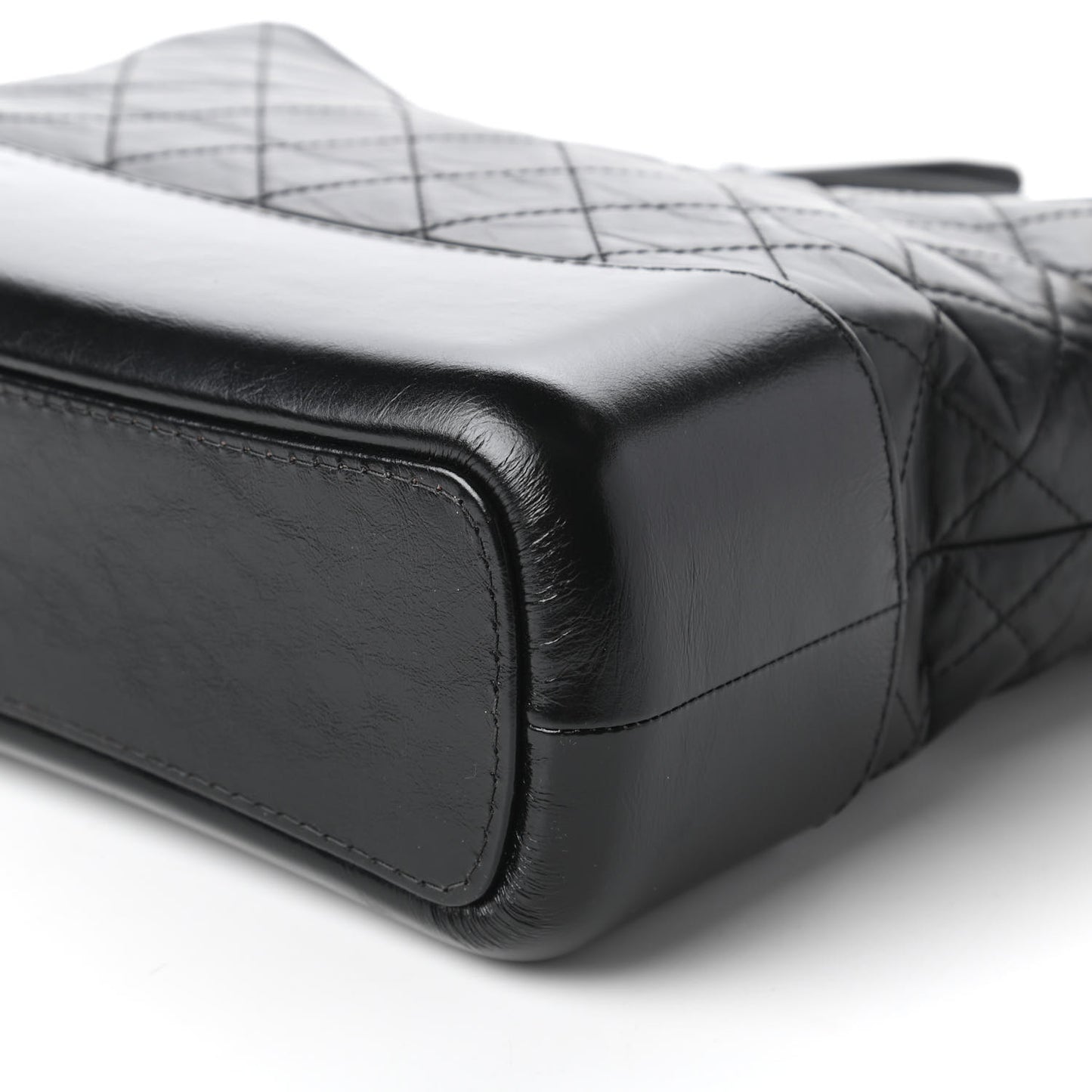 Aged Calfskin Quilted Medium Gabrielle Hobo Black