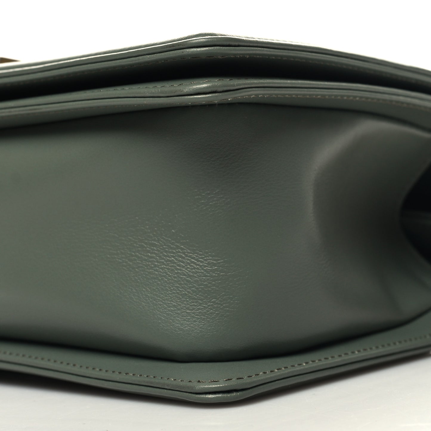 Calfskin Quilted Medium Boy Flap Dark Green