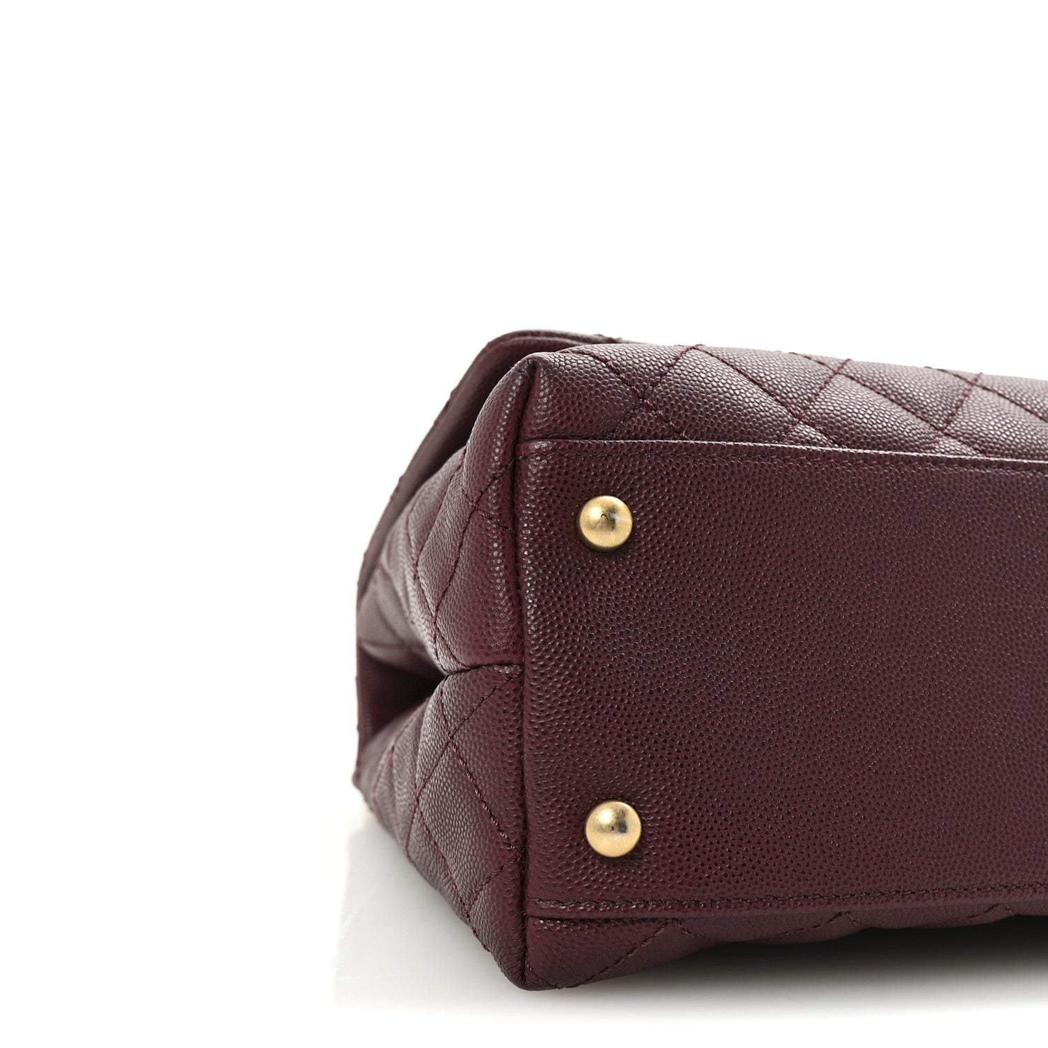 Chanel Caviar Lizard Quilted Small Coco Handle Flap Burgundy 9 of 10