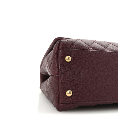 Chanel Caviar Lizard Quilted Small Coco Handle Flap Burgundy 9 of 10