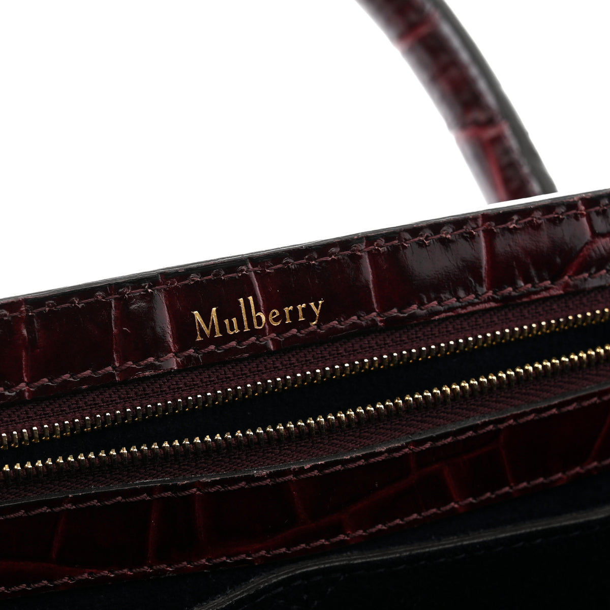 Crocodile Embossed Calfskin Bayswater Oxblood