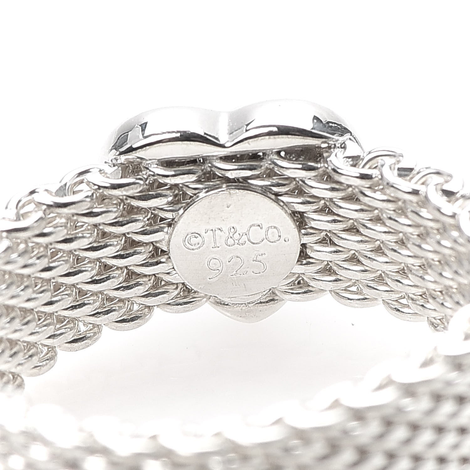 Tiffany Sterling Silver Somerset Mesh Heart Ring 54 6.75 4 of 4