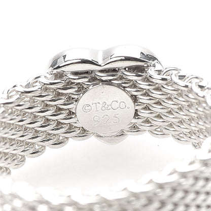 Tiffany Sterling Silver Somerset Mesh Heart Ring 54 6.75 4 of 4