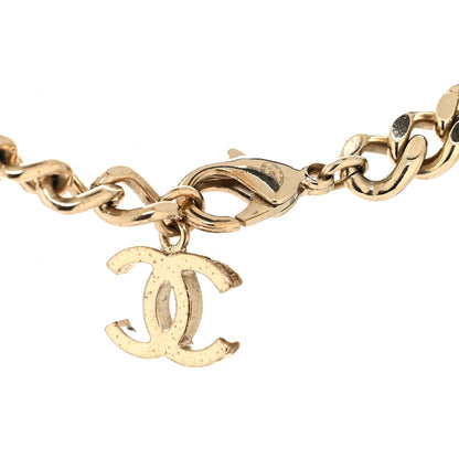 Chanel Metal Enamel Chain CC Choker Gold White 4 of 5