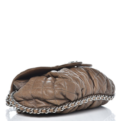 Chanel Washed Lambskin Quilted Medium Chain Around Flap Khaki 4 of 12