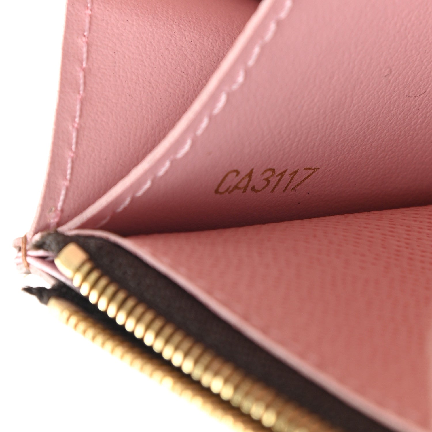 Louis Vuitton Damier Ebene Caissa Wallet Rose Ballerine 7 of 9