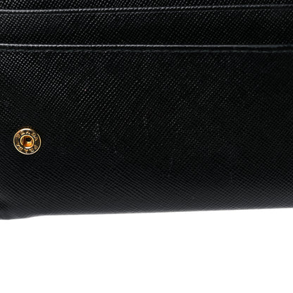 Prada Saffiano Metal Continental Flap Wallet Black 10 of 21