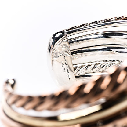 David Yurman Sterling Silver Bronze Diamond Pure Form Bracelet 4 of 5