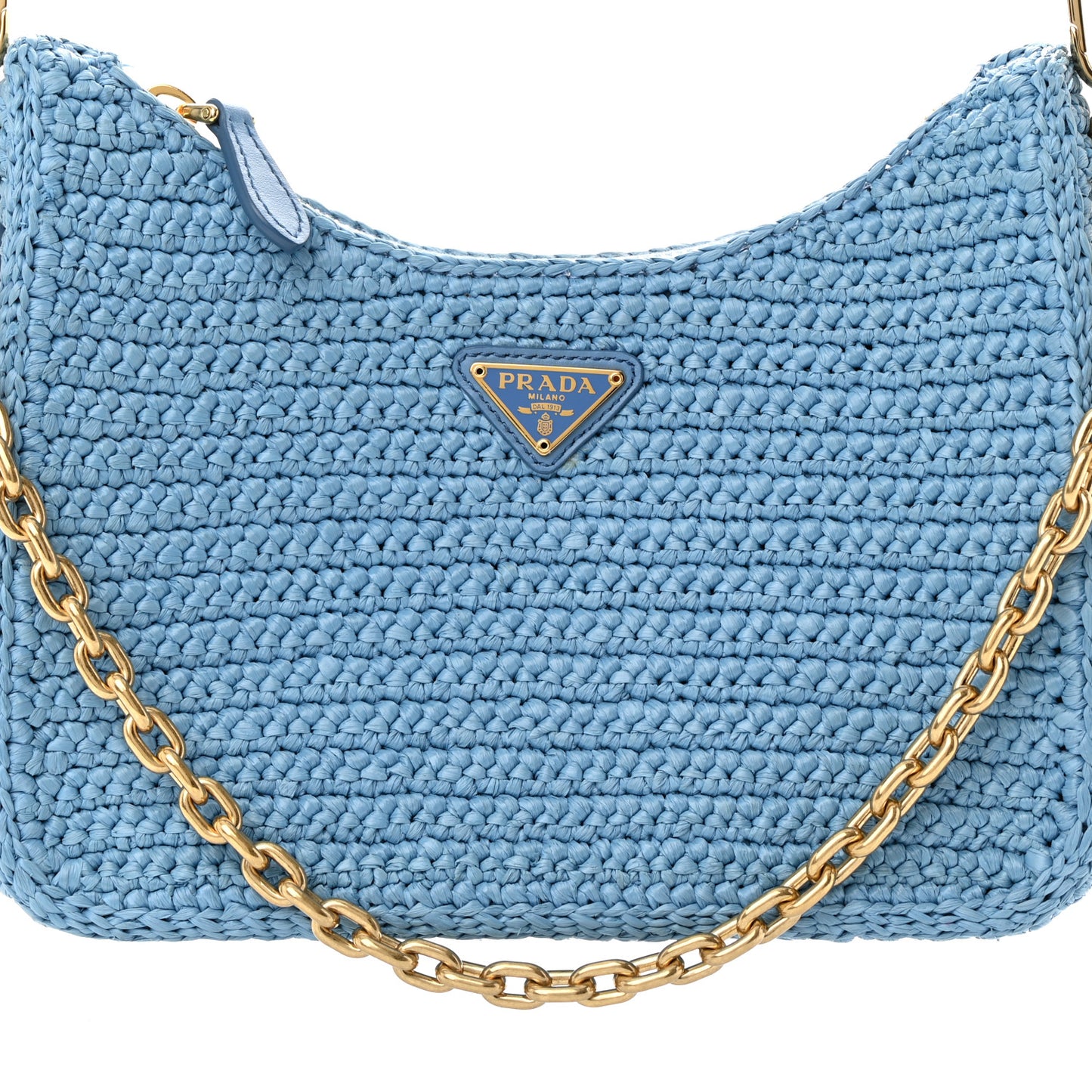 Yarn Raffia Effect Crochet Re-Edition 2005 Shoulder Bag Celeste