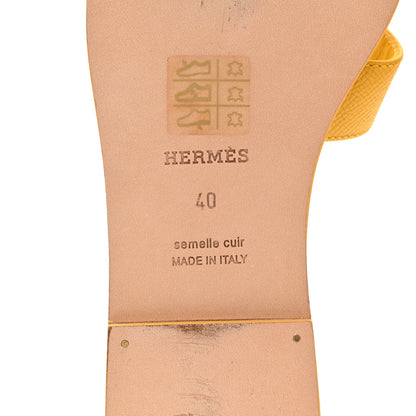 Hermes Epsom Oran Sandals 40 Jaune Sable 8 of 11