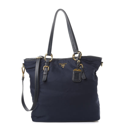 Prada Tessuto Nylon Vitello Daino Tote Blue 1 of 15