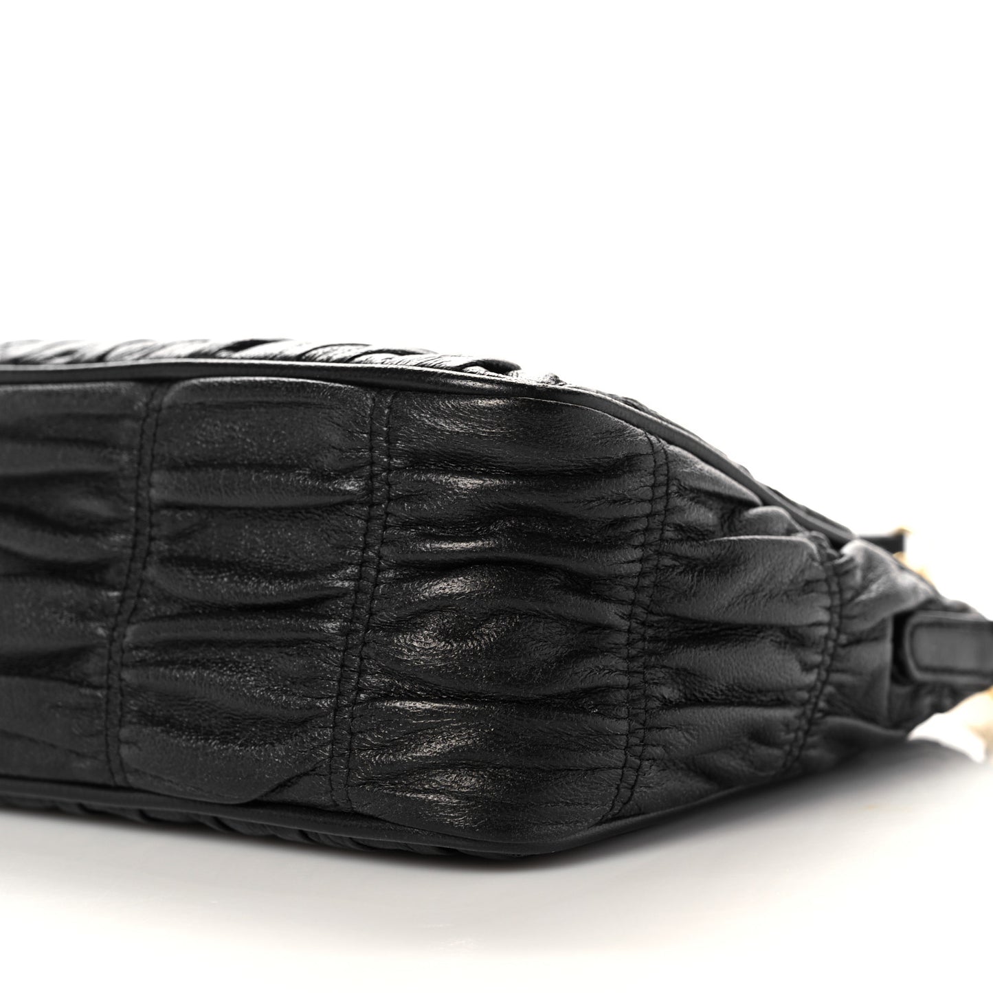 Nappa Gaufre Shoulder Bag Black