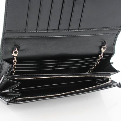 Gucci Imprime Monogram GG Pierce Chain Clutch Wallet Black 8 of 10