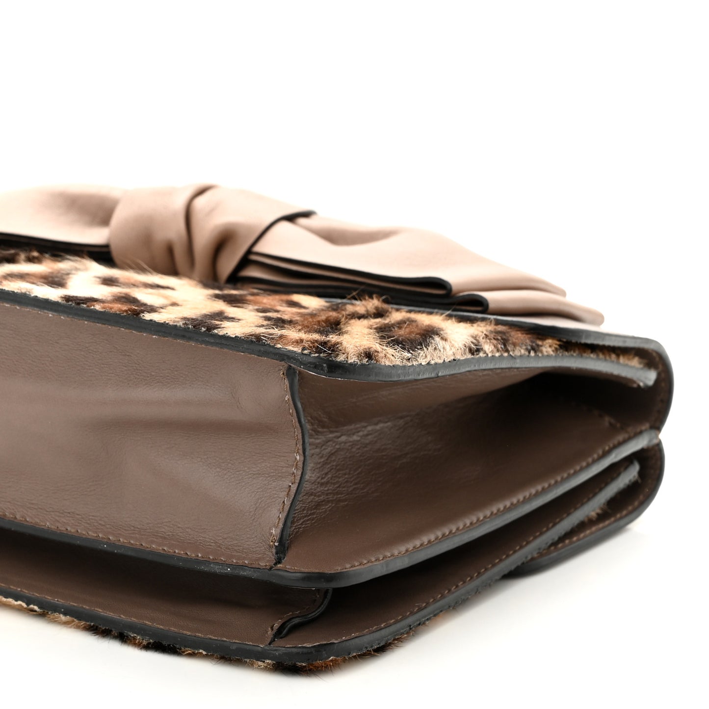 Calf Hair Leopard Print Aphrodite Bow Satchel