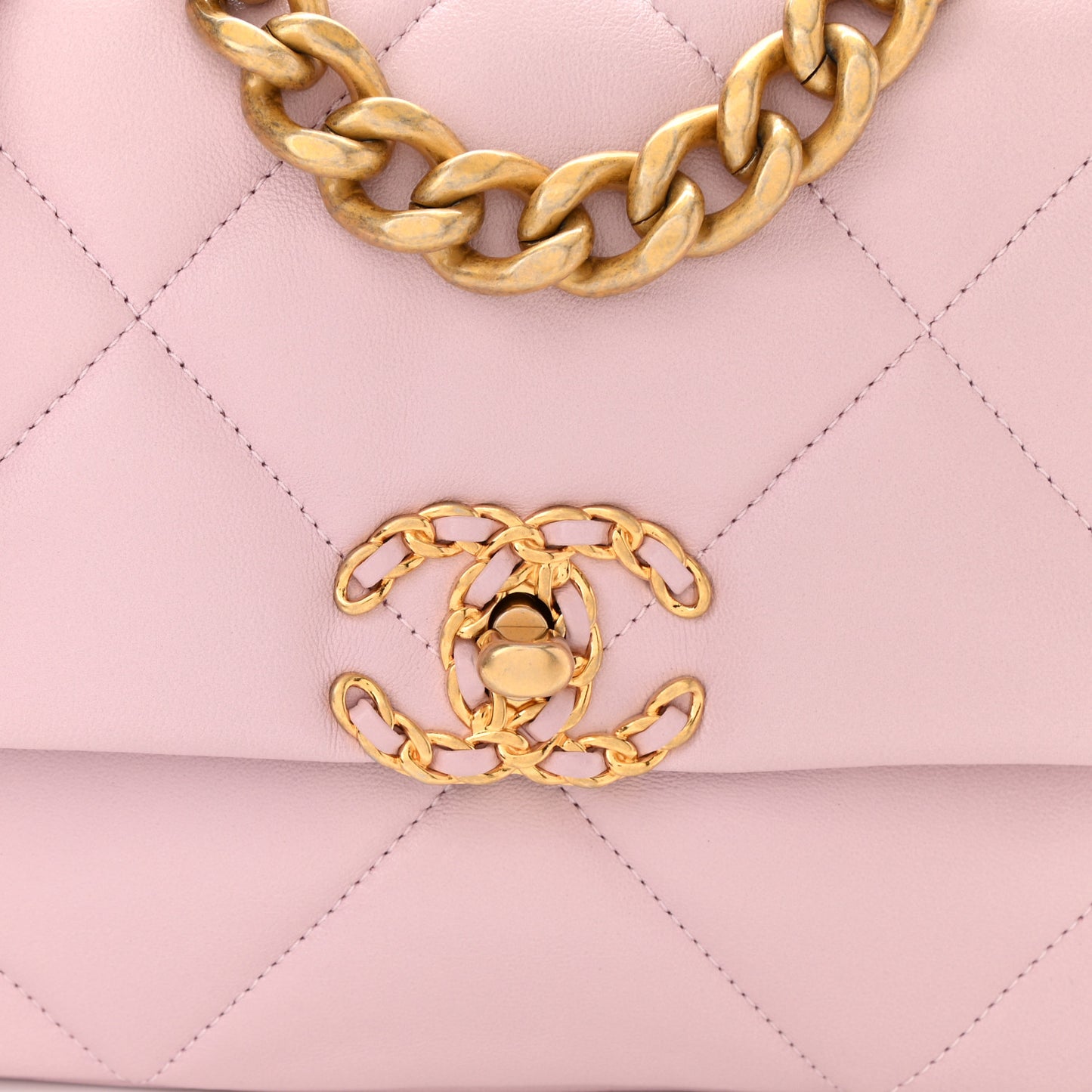 Lambskin Quilted Medium Chanel 19 Flap Light Pink