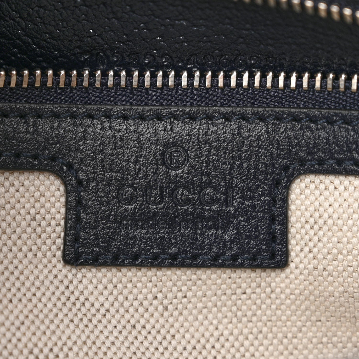 Gucci GG Supreme Monogram Textured Calfskin Web Large Attache Shoulder Bag Beige Blue 6 of 10
