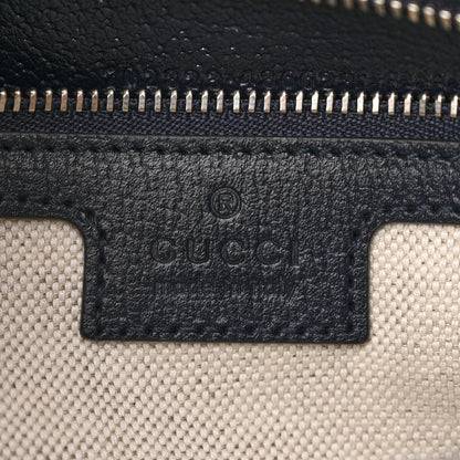 Gucci GG Supreme Monogram Textured Calfskin Web Large Attache Shoulder Bag Beige Blue 6 of 10
