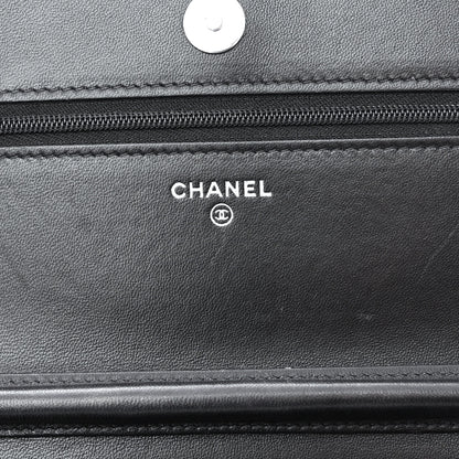 Chanel Lambskin Quilted Wallet On Chain WOC Black 6 of 11