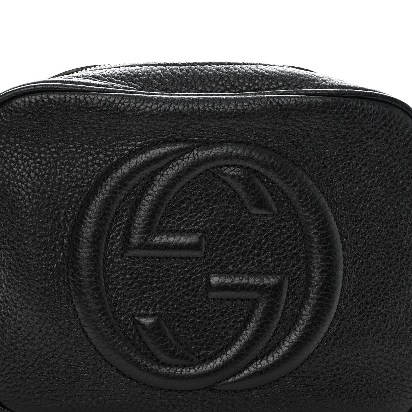 Pebbled Calfskin Small Soho Disco Bag Black