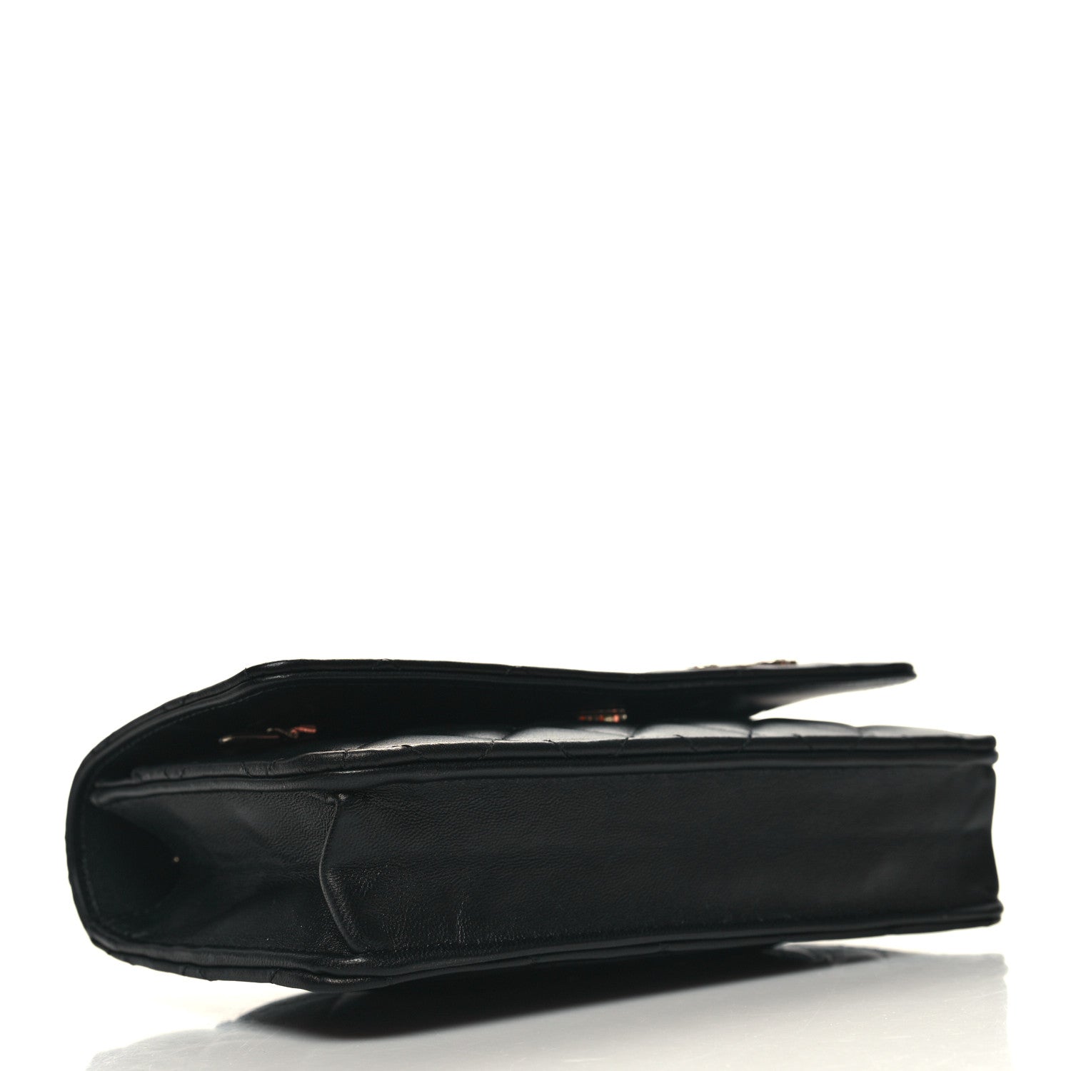 Chanel Lambskin Quilted Enamel Wallet On Chain WOC Black 4 of 11