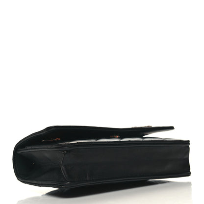 Chanel Lambskin Quilted Enamel Wallet On Chain WOC Black 4 of 11