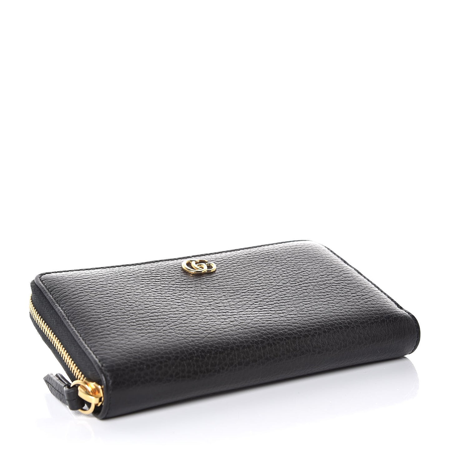 Dollar Calfskin GG Marmont Zip Around Wallet Black
