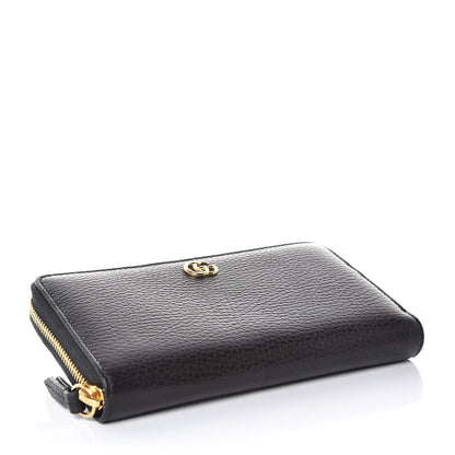 Gucci Dollar Calfskin GG Marmont Zip Around Wallet Black 4 of 8