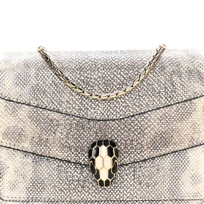 Bulgari Metallic Karung Serpenti Forever Chain Wallet Beige 8 of 10