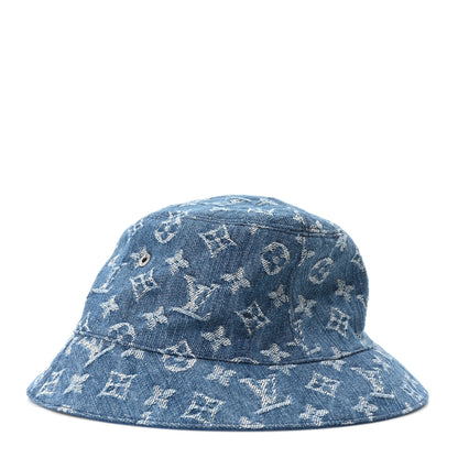 Louis Vuitton Monogram Denim Transformable Bob Bucket Hat 58 Blue 3 of 9