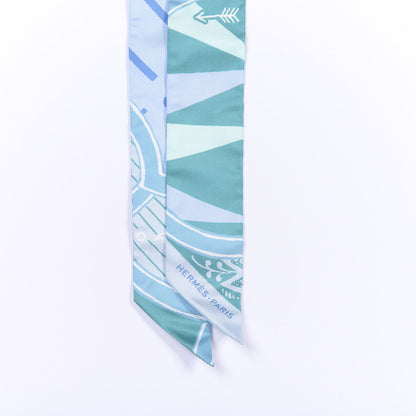 Hermes Silk Jeu de Soie Uniforme Twilly Aqua Celadon Ciel 2 of 4