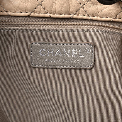 Chanel Calfskin Suede Quilted Patchwork Drawstring Bag Beige 6 of 17