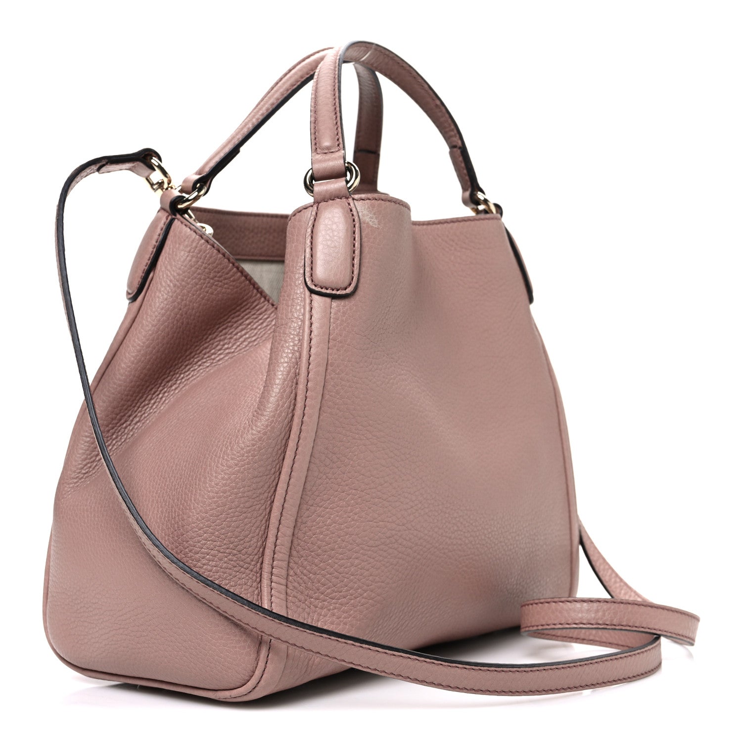 Gucci Pebbled Calfskin Small Soho Shoulder Bag Light Pink 3 of 11