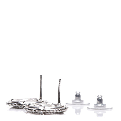 Chanel Crystal CC Lifesaver Earrings Silver 3 of 5