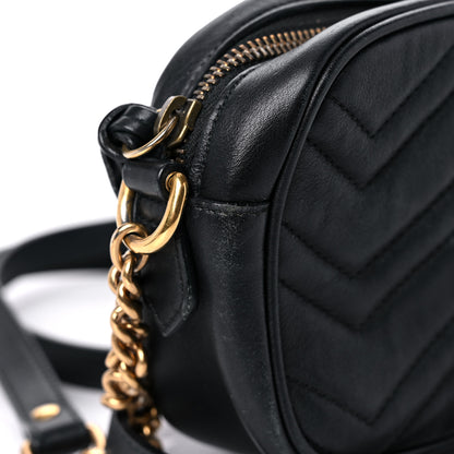 Gucci Calfskin Matelasse Mini GG Marmont Chain Shoulder Bag Black 23 of 25